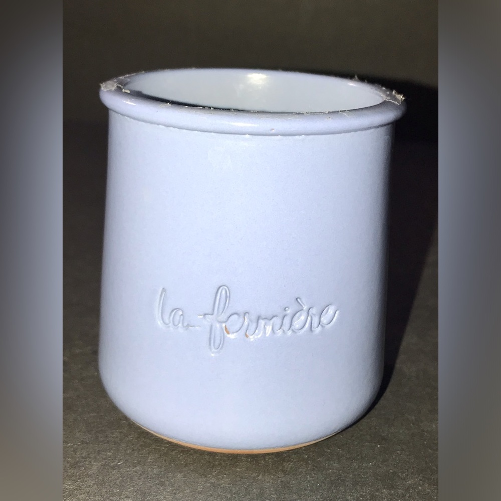 La Fermiere Periwinkle Blue Glazed Cermer Terra Cotta French Pot Jar